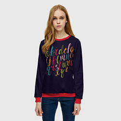 Свитшот женский Чей-то алфавит, цвет: 3D-красный — фото 2