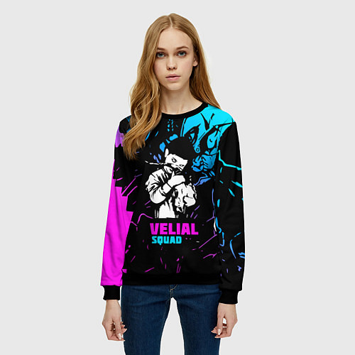 Женский свитшот Velial Squad neon / 3D-Черный – фото 3