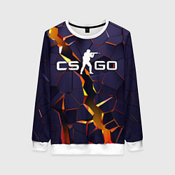 Свитшот женский 3D разлом 3D плиты CS:GO, цвет: 3D-белый