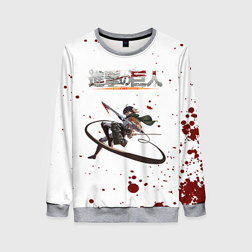 Женский свитшот Атака Микаса с брызгами - Атака на титанов / 3D-Меланж – фото 1