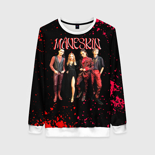 Женский свитшот Maneskin Лунный свет, рок - группа / 3D-Белый – фото 1
