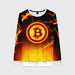 Женский свитшот ОГНЕННЫЙ БИТКОИН HODL IT BITCOIN