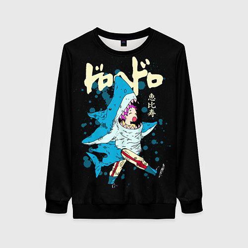 Женский свитшот DOROHEDORO: Эбису в костюме акулы / 3D-Черный – фото 1