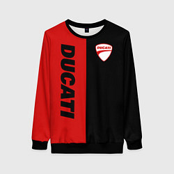 Свитшот женский DUCATI BLACK RED BACKGROUND, цвет: 3D-черный