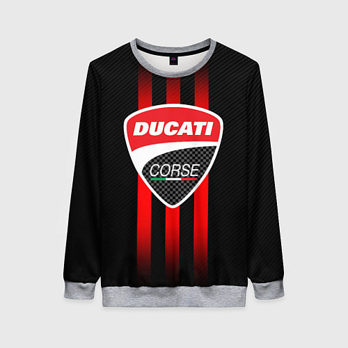 Женский свитшот DUCATI CARBON LOGO ITALY CONCERN / 3D-Меланж – фото 1