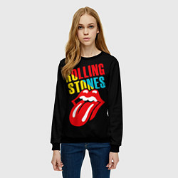 Свитшот женский Роллинг Стоунз Rolling Stones, цвет: 3D-черный — фото 2