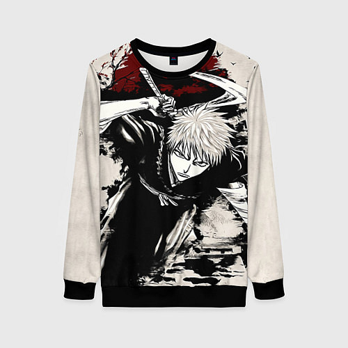 Женский свитшот Ичиго Куросаки Bleach / 3D-Черный – фото 1