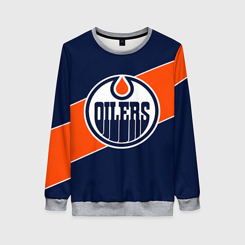 Женский свитшот Эдмонтон Ойлерз Edmonton Oilers NHL / 3D-Меланж – фото 1