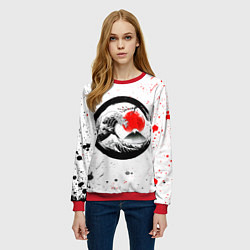 Свитшот женский САКУРА, КРАСНОЕ СОЛНЦЕ ЯПОНИИ, ФУДЗИЯМА, цвет: 3D-красный — фото 2