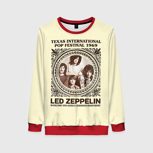 Женский свитшот Led Zeppelin - Texas International Pop Festival 19 / 3D-Красный – фото 1