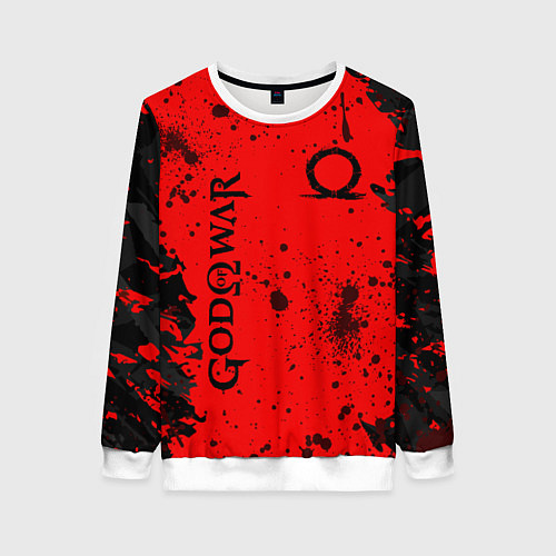 Женский свитшот God of War Брызги крови / 3D-Белый – фото 1