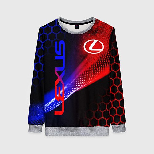 Женский свитшот LEXUS ЛЕКСУС NEON НЕОН / 3D-Меланж – фото 1