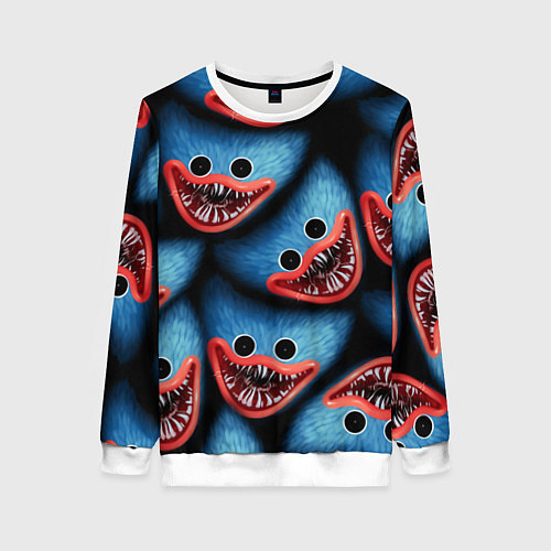 Женский свитшот POPPY PLAYTIME ХАГИ ВАГИ ЛИЦО МОНСТРА / 3D-Белый – фото 1