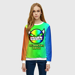 Свитшот женский Geometry Dash, цвет: 3D-белый — фото 2