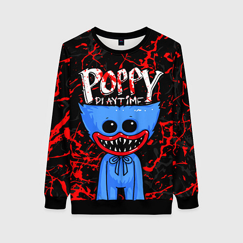 Женский свитшот POPPY PLAYTIME ПОППИ ПЛЕЙТАЙМ ХАГГИ ВАГГИ BLOOD / 3D-Черный – фото 1