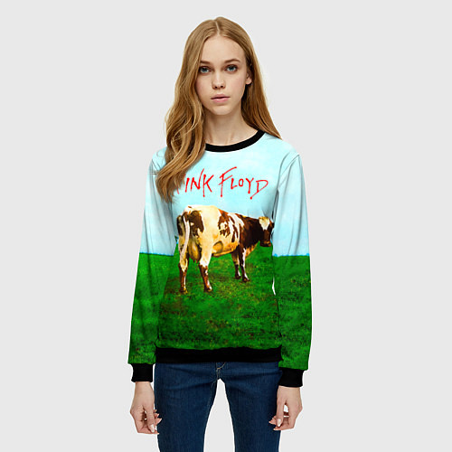 Женский свитшот Atom Heart Mother - Pink Floyd / 3D-Черный – фото 3