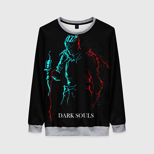 Женский свитшот Dark Souls NEON Силуэт / 3D-Меланж – фото 1