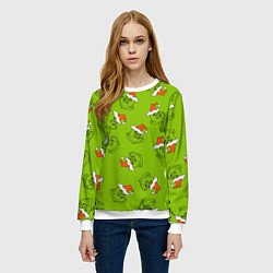Свитшот женский Гринч Укротитель рождества, цвет: 3D-белый — фото 2