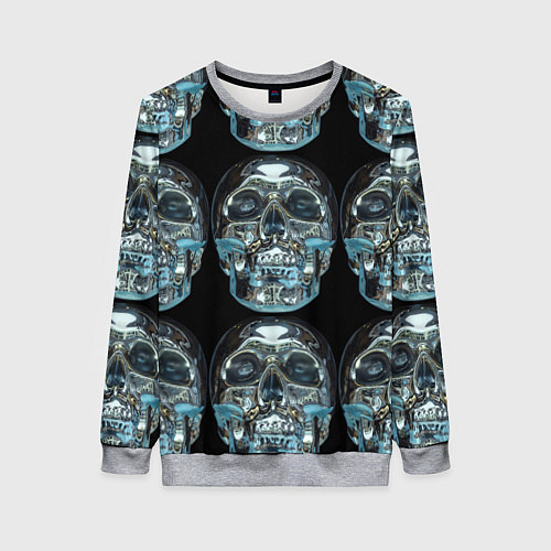 Женский свитшот Skulls pattern 2028 / 3D-Меланж – фото 1