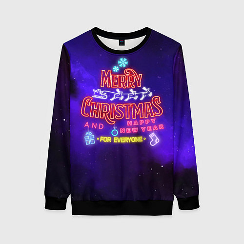 Женский свитшот Неон NY 2022 / 3D-Черный – фото 1