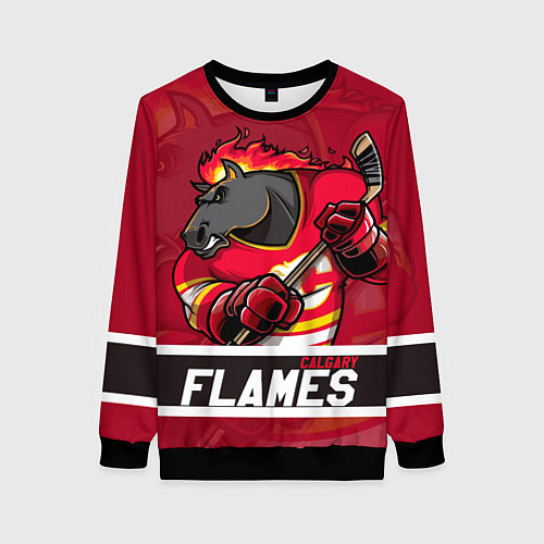 Женский свитшот Калгари Флэймз, Calgary Flames / 3D-Черный – фото 1