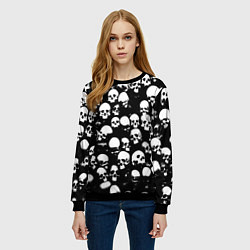 Свитшот женский Остатки от головы, цвет: 3D-черный — фото 2