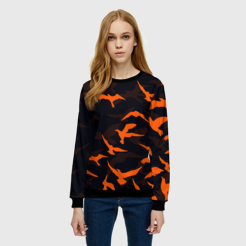 Женский свитшот Стая Воронов / 3D-Черный – фото 3