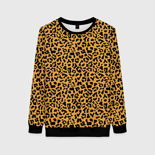 Женский свитшот Леопард Leopard / 3D-Черный – фото 1