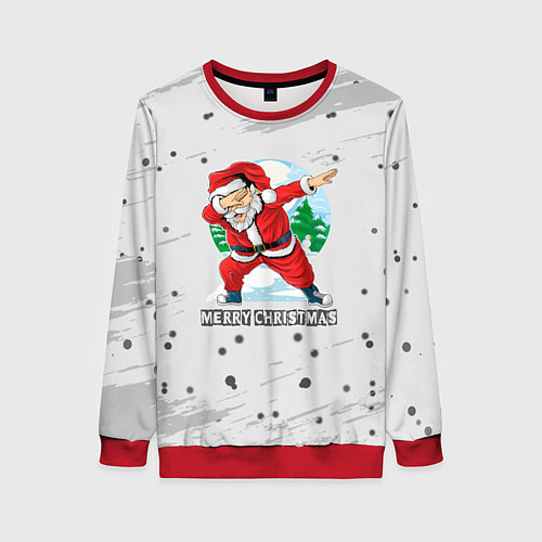 Женский свитшот Merry Christmas Santa Dabbing / 3D-Красный – фото 1