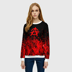Свитшот женский Гражданская оборона пламя, цвет: 3D-белый — фото 2