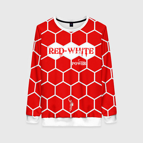 Женский свитшот Красно-Белая Сила / 3D-Белый – фото 1