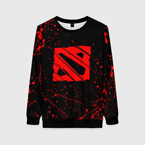 Женский свитшот DOTA 2 БРЫЗГИ КРАСОК, КРОВЬ / 3D-Черный – фото 1