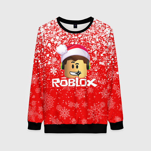 Женский свитшот ROBLOX НОВОГОДНИЙ SMILE 2022 / 3D-Черный – фото 1