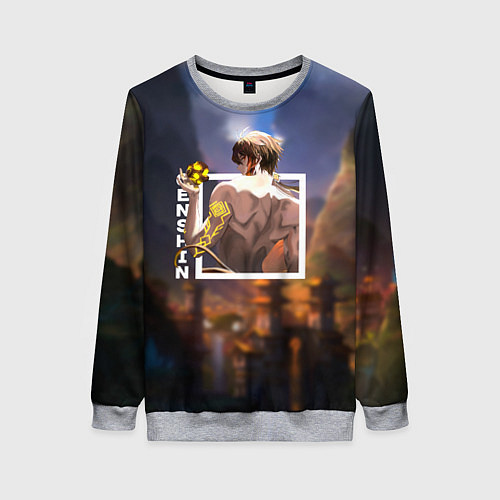 Женский свитшот Чжун Ли Zhongli, Genshin Impact / 3D-Меланж – фото 1