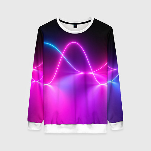 Женский свитшот Лучи света pink theme / 3D-Белый – фото 1