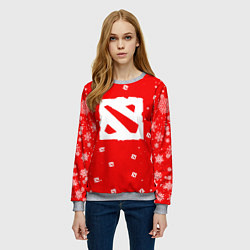 Свитшот женский НОВОГОДНИЙ ДОТА 2 НОВЫЙ ГОД DOTA 2, цвет: 3D-меланж — фото 2