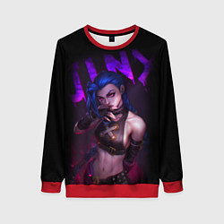 Свитшот женский JINX ARCANE НАДПИСЬ LEAGUE OF LEGENDS, цвет: 3D-красный