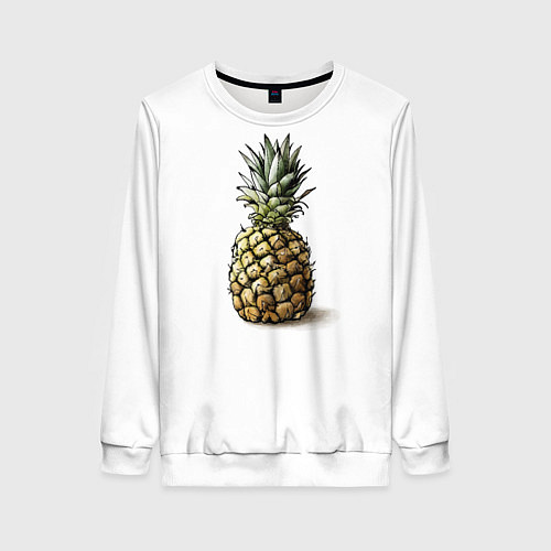 Женский свитшот Pineapple watercolor / 3D-Белый – фото 1