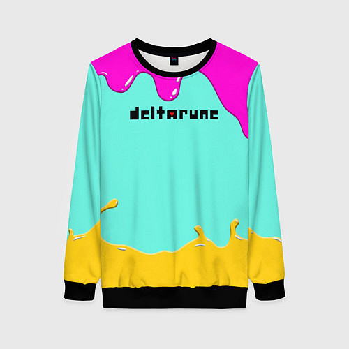 Женский свитшот Deltarune - Подтёки / 3D-Черный – фото 1