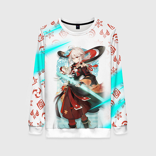 Женский свитшот КАДЗУХА ГЕРОЙ ГЕНШИН ИМПАКТ GENSHIN IMPACT NEON / 3D-Белый – фото 1