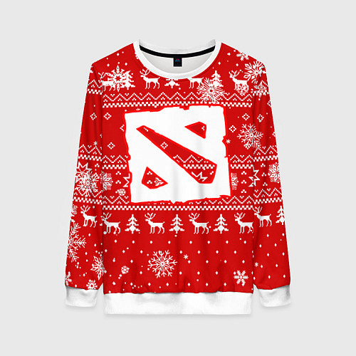 Женский свитшот НОВОГОДНИЙ СВИТЕР ДОТА 2 НОВЫЙ ГОД 2022 / 3D-Белый – фото 1