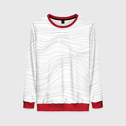 Свитшот женский Белые волны, цвет: 3D-красный