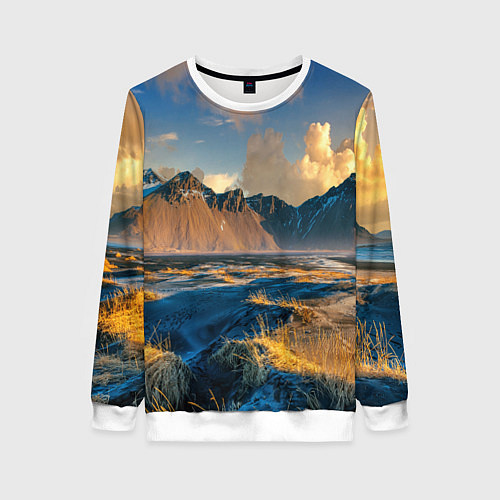 Женский свитшот Красивый горный пейзаж / 3D-Белый – фото 1