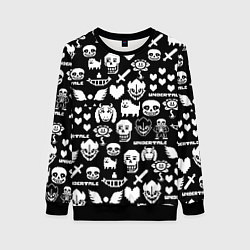 Женский свитшот UNDERTALE PATTERN БЕЛЫЙ