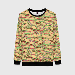Свитшот женский Гамбургеры Hamburgers, цвет: 3D-черный