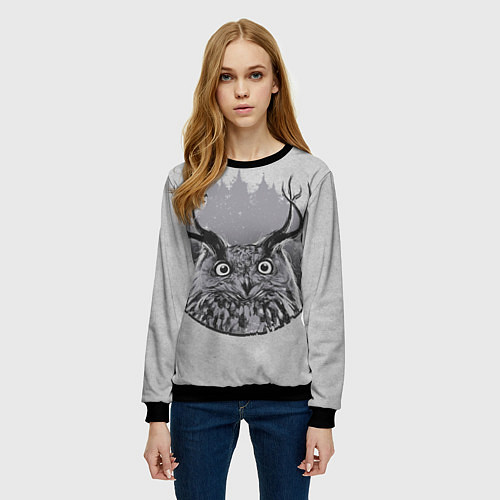 Женский свитшот Оленесова / 3D-Черный – фото 3