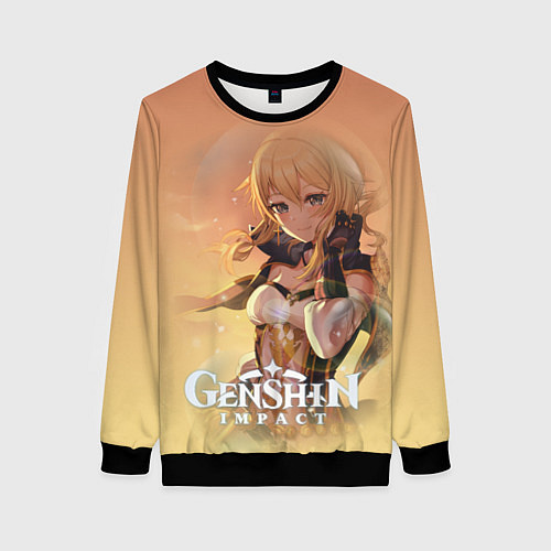 Женский свитшот Genshin Impact и ее герои / 3D-Черный – фото 1