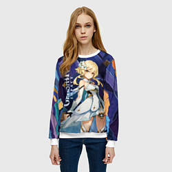 Свитшот женский Люмин путешественница из Genshin Impact, цвет: 3D-белый — фото 2