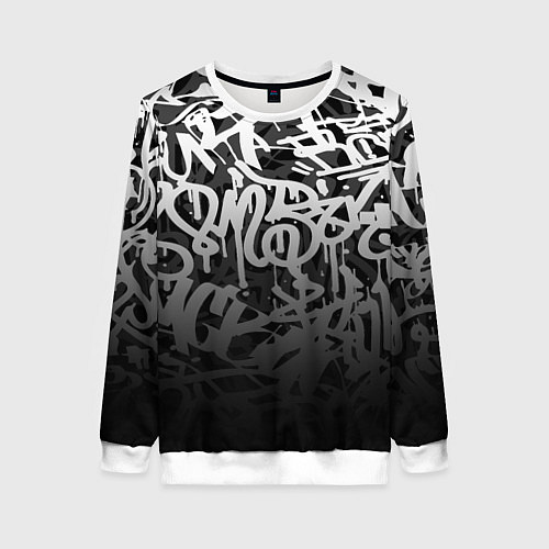 Женский свитшот GRAFFITI WHITE TAGS ГРАФФИТИ / 3D-Белый – фото 1