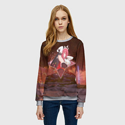 Свитшот женский Розария Rosaria в примогеме, Genshin Impact Геншин, цвет: 3D-меланж — фото 2